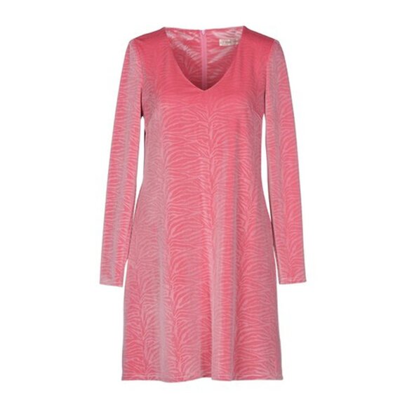 NWOT Traffic People Velour Velvet Jacquard Pink Shift Dress Zippered Back Zebra - Picture 8 of 16